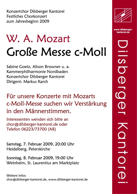 Plakat Mozart c-moll-Messe